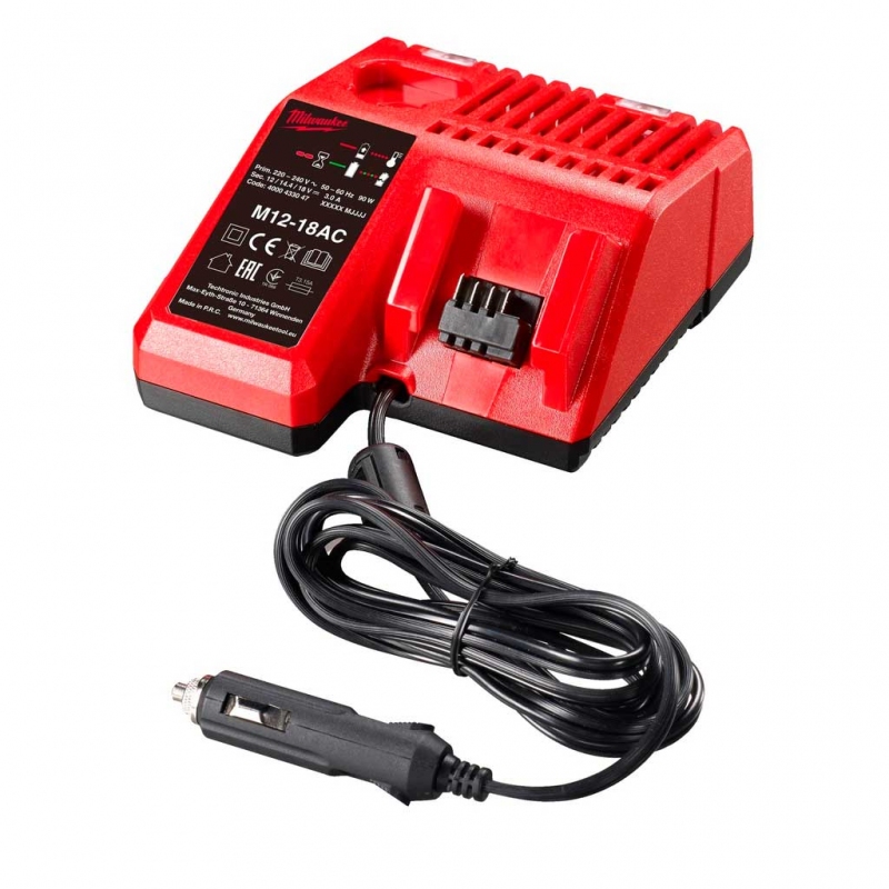 Зарядний пристрій автомобільний Milwaukee M12-18 AC (4932459205)
