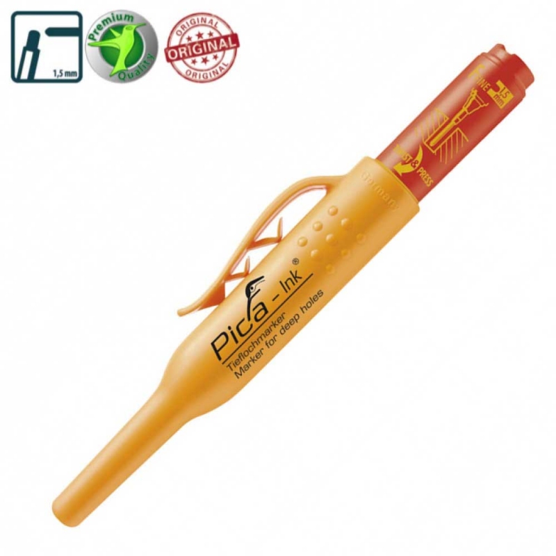 Маркер фірмовий з довгим носиком Pica-Ink Deep Hole Marker, 150/40 червоний