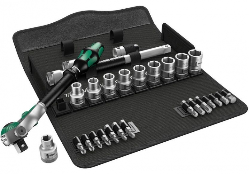Набор с трещоткой Wera Zyklop Speed 8100 SC 9, привод 1/2