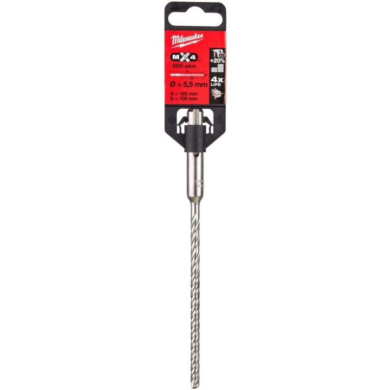 Бур Milwaukee SDS-PLUS MX4 Ø5.5x165х100 мм (4932352010)