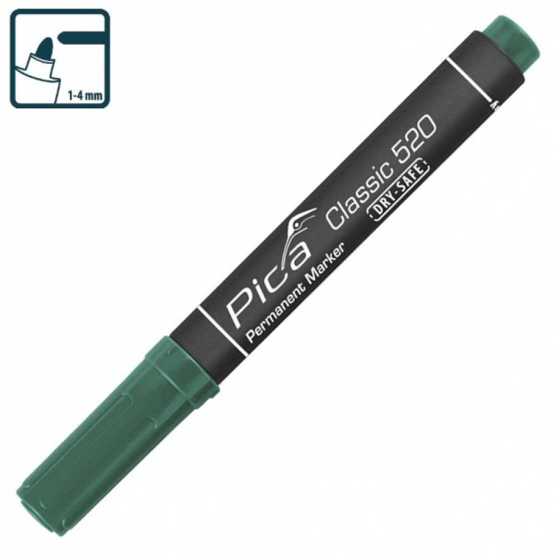 Маркер перманентний Pica Classic 520/36 Permanent Marker bullet tip, зелений