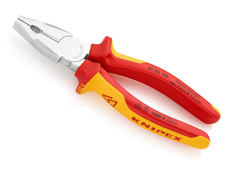 Плоскогубцы комбинированные хром-ванадиевые, 190  Knipex 01 06 190