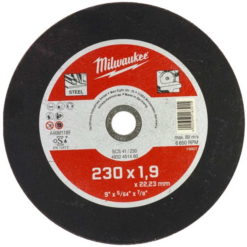 Відрізний диск по металу Milwaukee SCS 41/230 Ø 230 мм × 1.9 мм (4932451480)
