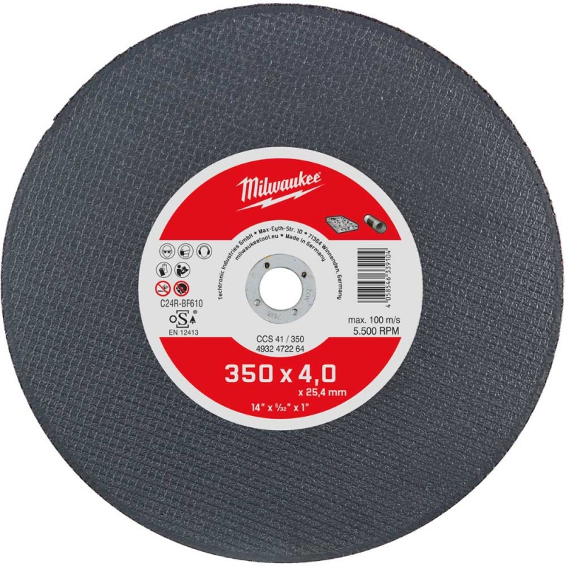 Відрізний диск по мультиматеріалам Milwaukee CCS 41/350 Ø 350 мм × 4 мм (4932472264)