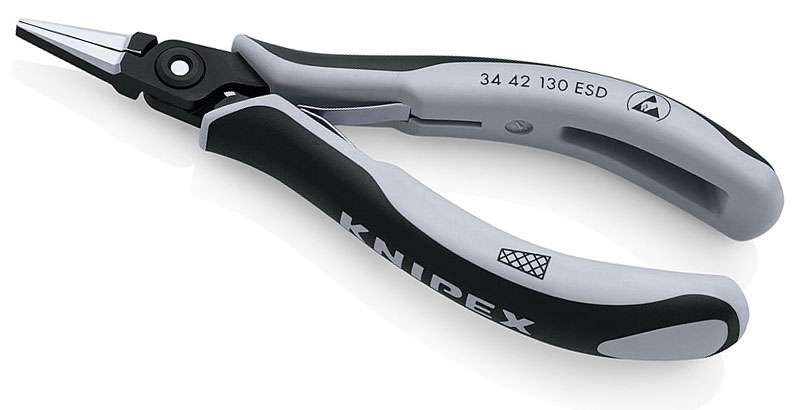 Прецизионные плоскогубцы захватные для электроники KNIPEX 34 42 130 ESD