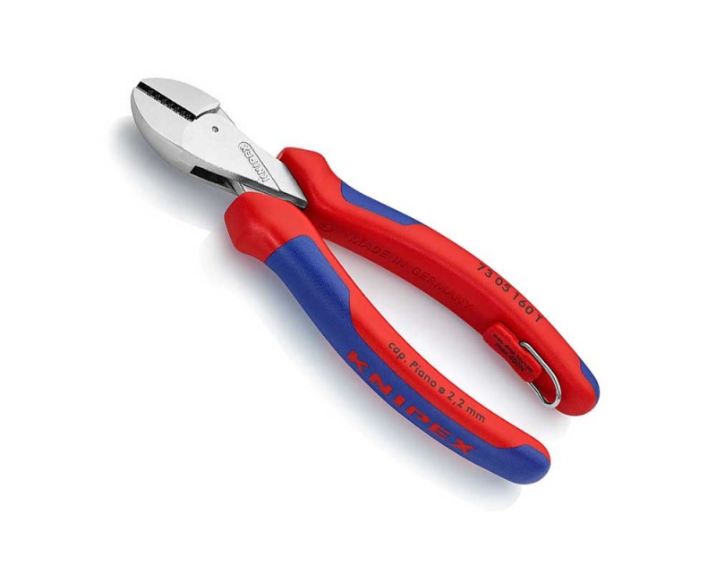 Компактные кусачки боковые со страховочным креплением KNIPEX X-Cut 73 05 160 T