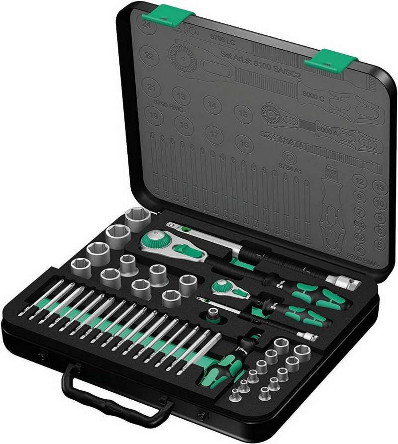 Набор с трещоткой Wera Zyklop Speed 8100 SA/SC 2, привод 1/4