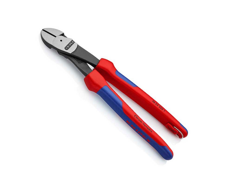 Кусачки боковые особой мощности со страховочным креплением KNIPEX 74 22 250 T