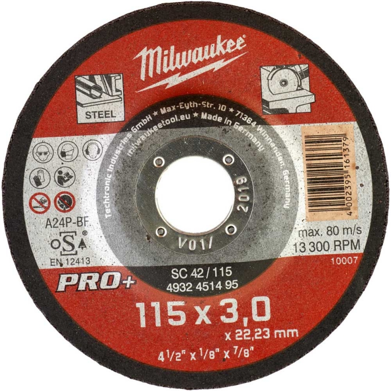 Відрізний диск по металу Milwaukee PRO+ SC 42/115 Ø 115 мм × 3 мм (4932451495)