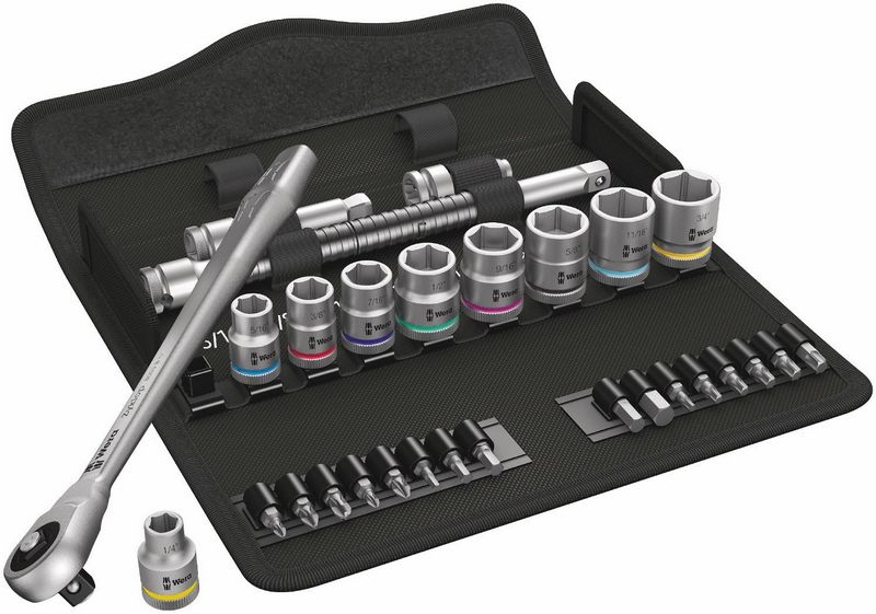 Набор с трещоткой Wera Zyklop Metal Push 8100 SB 10, привод 3/8