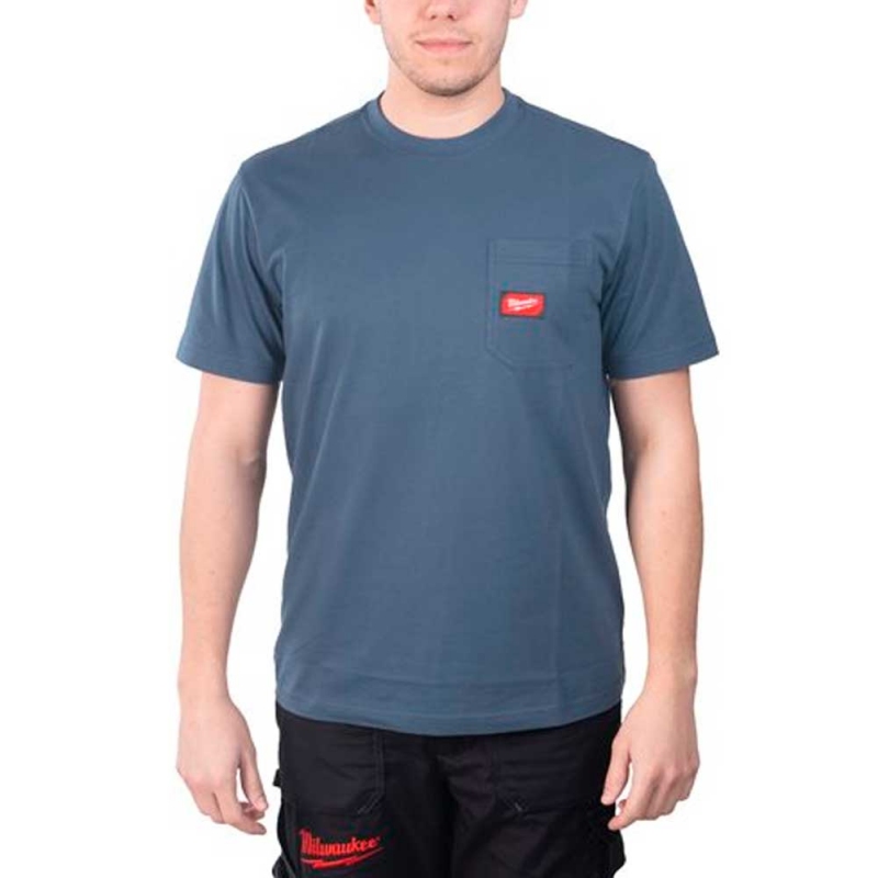 Футболка Milwaukee WT SS BLU (M) синя (4932493014)