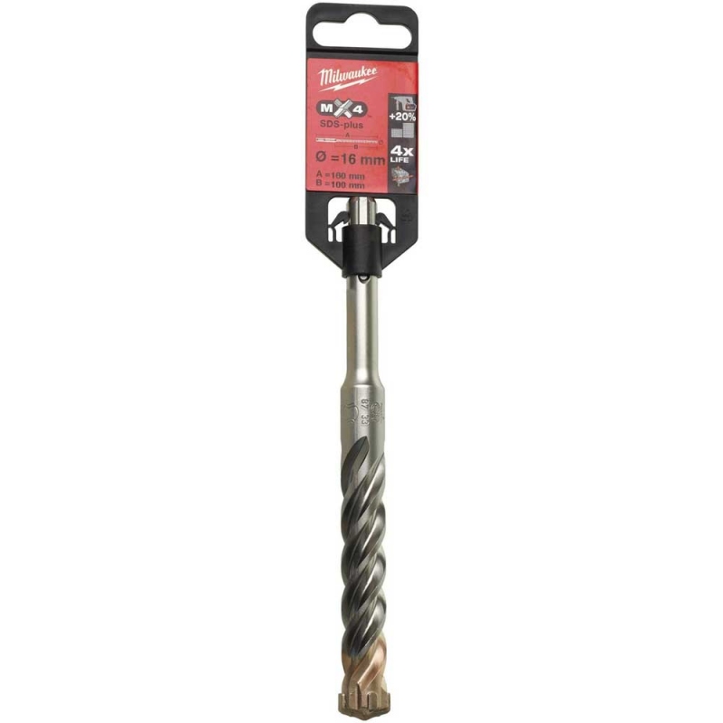 Бур Milwaukee SDS-PLUS MX4 Ø16x160х100 мм (4932430726)