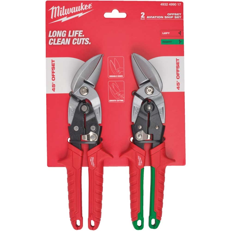 Набір ножиць по металу Milwaukee 45° правий/лівий різ (4932499017)