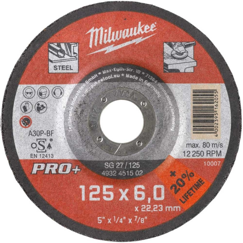 Зачистний диск по металу Milwaukee PRO+ SG 27/125 Ø 115 мм × 6 мм (4932451502)