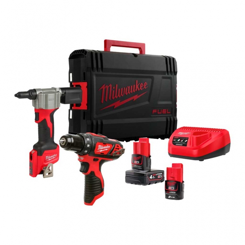Набір акумуляторних інструментів Milwaukee M12 BPP2L-422X (4933481028)
