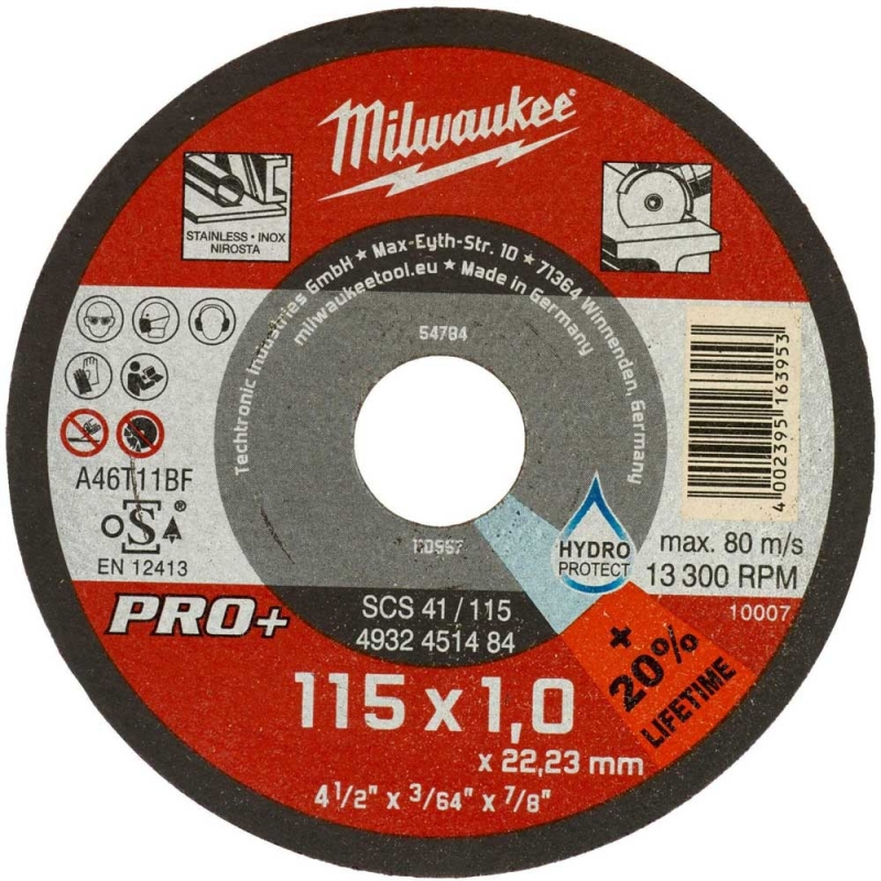 Відрізний диск по металу Milwaukee PRO+ SCS 41/115 Ø 115 мм × 1 мм (4932451484)