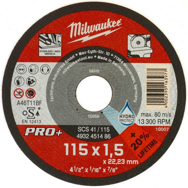 Відрізний диск по металу Milwaukee PRO+ SCS 41/115 Ø 115 мм × 1.5 мм (4932451486)