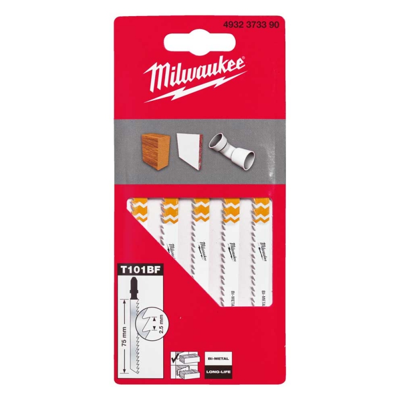 Полотна для лобзика 105x2.5мм T101BR Milwaukee (5шт) зворотній різ (4932348072)