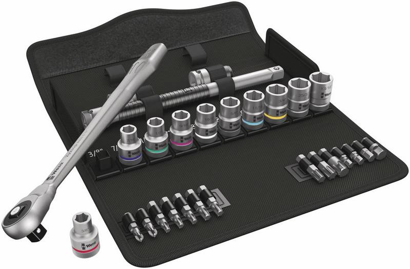 Набор с трещоткой Wera Zyklop Metal Push 8100 SC 10, привод 1/2