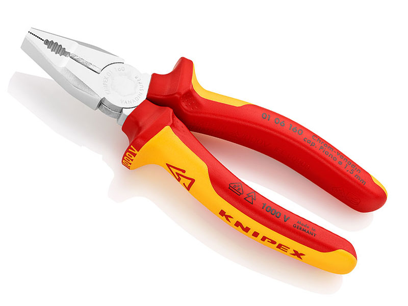 Плоскогубцы комбинированные хром-ванадиевые, 160 мм  Knipex 01 06 160