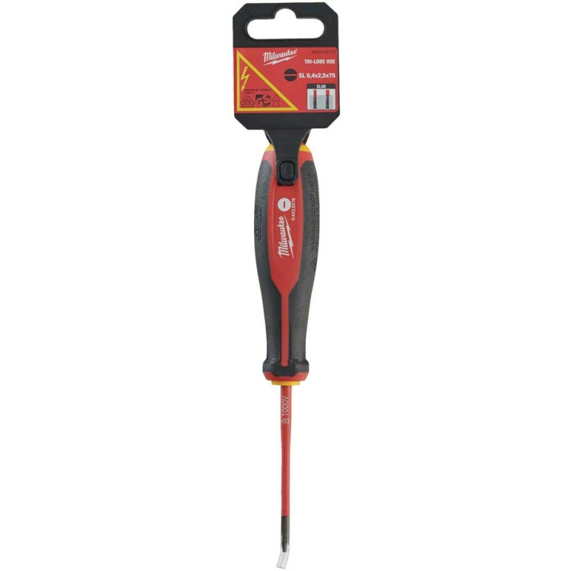 Викрутка VDE діелектрична Milwaukee SL 0.4 x 2.5 x 75 (4932478712)