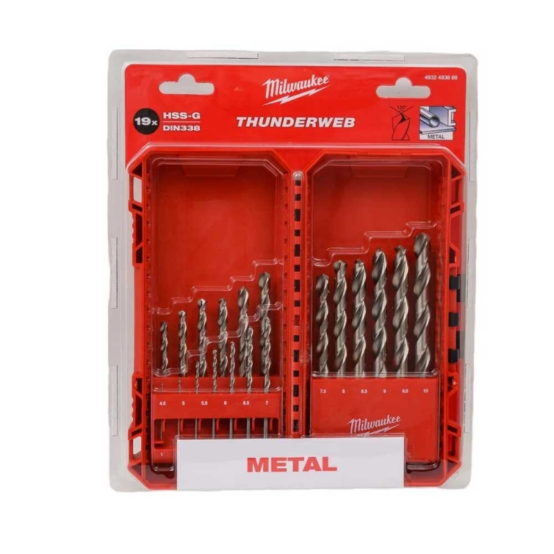 Набір свердл по металу Milwaukee THUNDERWEB HSS-G 19 шт (4932493869)