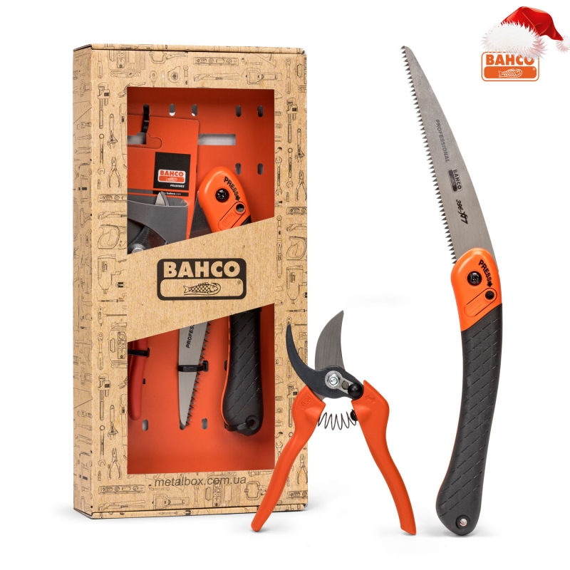 Подарочный набор BAHCO, секатор + складная обрезная пила, GIFTPACK396HP