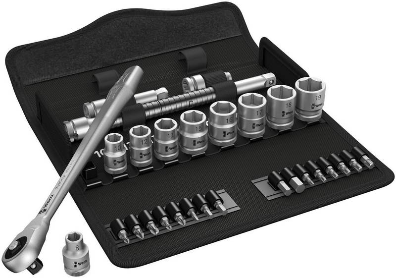 Набор с трещоткой Wera Zyklop Metal Push 8100 SB 7, привод 3/8