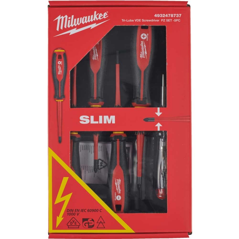 Набір діелектричних викруток Milwaukee VDE 5 шт (4932478737)