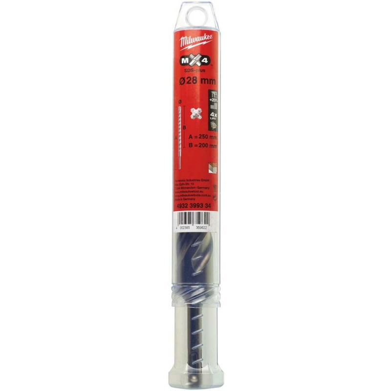 Бур Milwaukee SDS-PLUS MX4 Ø28x250х200 мм (4932399334)