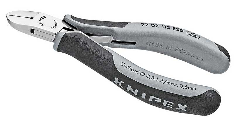 KNIPEX Кусачки боковые для электроники антистатические 77 02 115 ESD