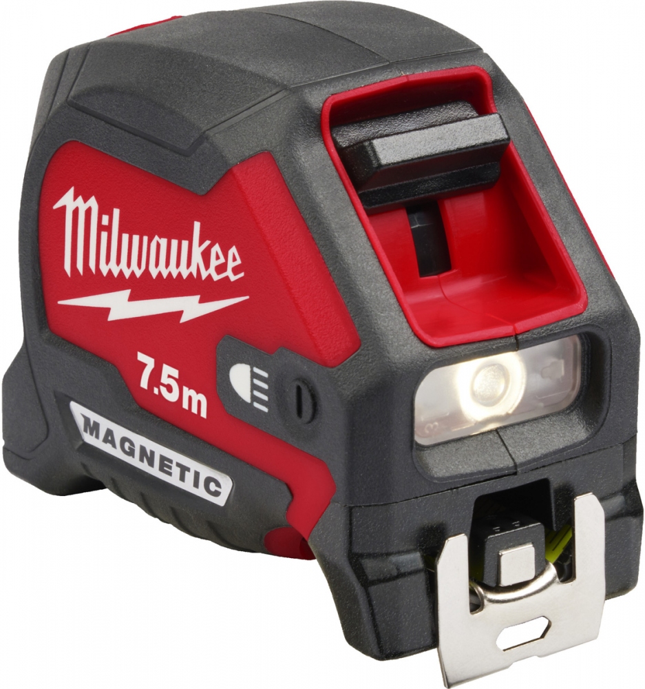 Рулетка магнітна Milwaukee LED Magnetic 7,5 м x 30 мм з підсвіткою 4932492469