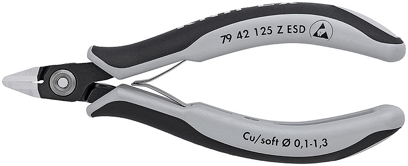 KNIPEX Прецизионные кусачки боковые для электроники 79 42 125 Z ESD
