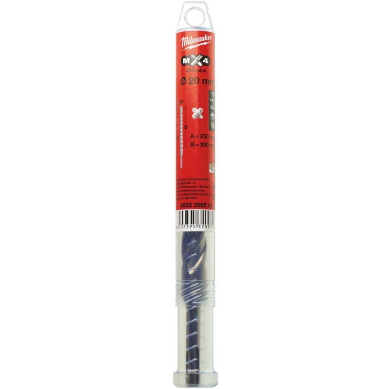 Бур Milwaukee SDS-PLUS MX4 Ø20x250х200 мм (4932356504)
