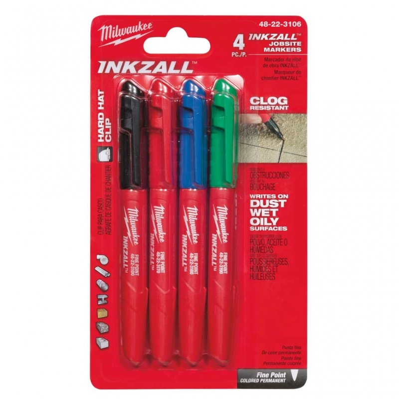 Набір маркерів Milwaukee InkZAll 4 шт (48223106)