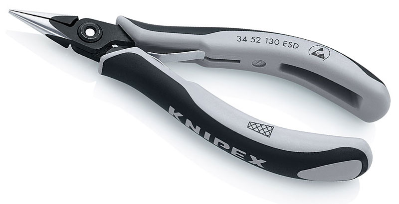 Прецизионные плоскогубцы захватные для электроники KNIPEX 34 52 130 ESD