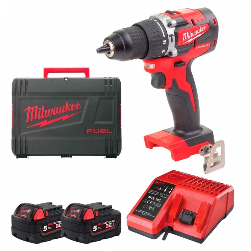 Акумуляторний ударний безщітковий дриль-шурупокрут Milwaukee M18 CBLPD-502C (4933464558)