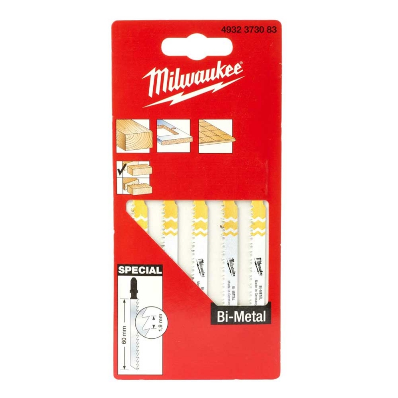 Полотна для лобзика 60x1.9мм SPECIAL Milwaukee (5шт) ламінат, паркетна дошка (4932373083)