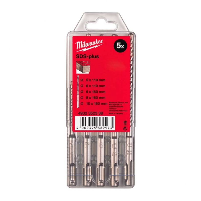 Набір бурів по бетону Milwaukee SDS-Plus M2 5 шт ( 4932352338)