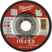 Відрізний диск по каменю Milwaukee PRO+ CC 42/115 Ø 115 мм × 3 мм (4932451499)