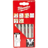 Полотна для лобзика 91x2.5мм T234X 3CUT Milwaukee (5шт) деревина, чистий різ (4932430141)